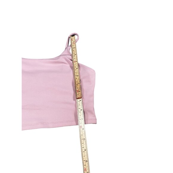 Pink Ribbed Spaghetti Strap Crop Top Tank For Women Sleeveless Unbranded Size S - Picture 5 of 5